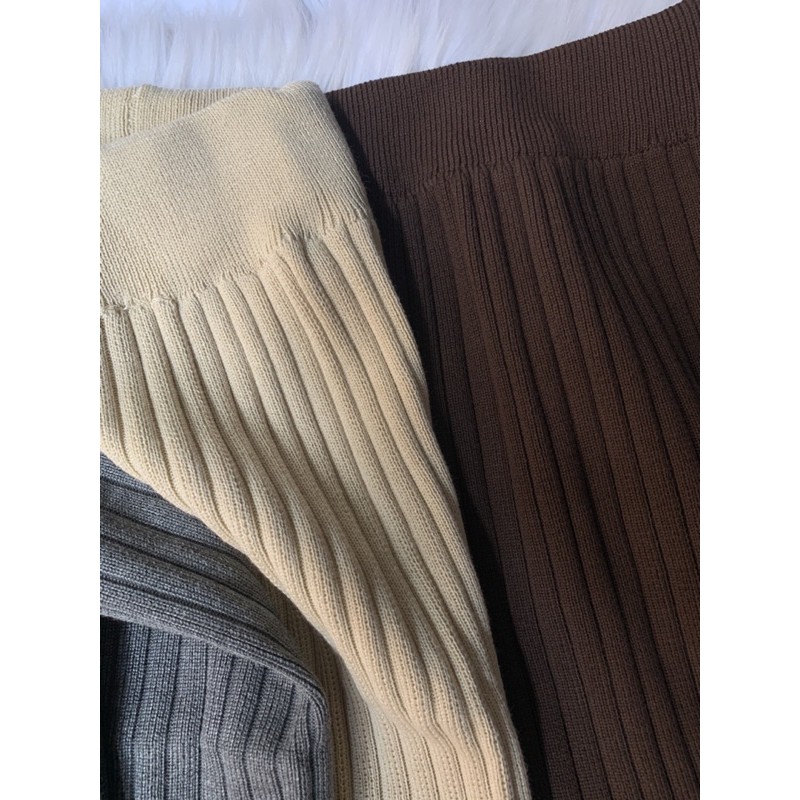 Chân váy len quảng châu dáng dài, dáng ngắn