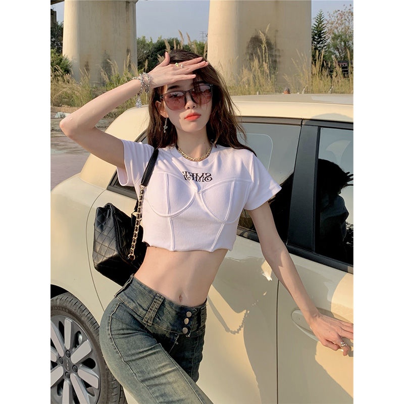 Áo thun croptop COZOKC ngắn tay đơn giản thời trang dễ phối đồ