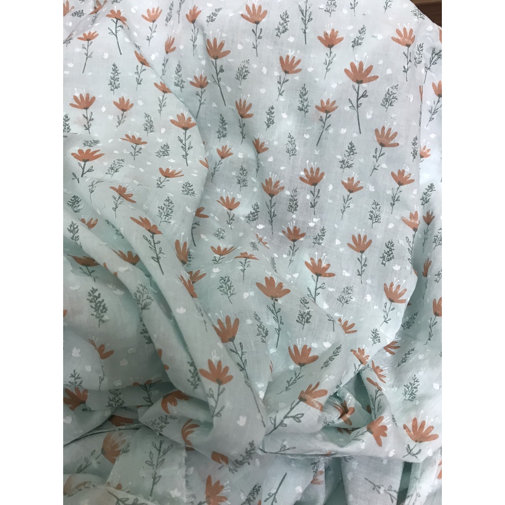 Vải hoa , vải thô boi mềm mát , mewmewdesign.