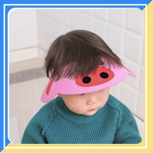NÓN GỘI ĐẦU CHẮN NƯỚC CHO BÉ CHE TAI , CHỐNG CAY MẮT HÌNH HOẠT HÌNH ĐÁNG YÊU CÓ NẤC ĐIỀU CHỈNH PHÙ HỢP