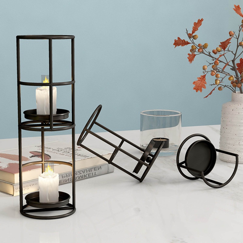 Giá Đỡ Đèn Cầy Hình Tròn Bằng Sắt Phong Cách Bắc Âu Độc Đáo Trang Trí Nhà Cửa / Tiệc Cưới