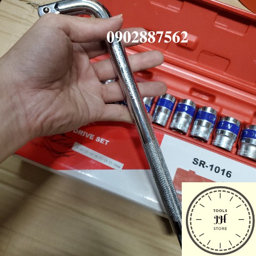 bộ tuýp 10 chi tiết 1/2 cần cong hàng chất lượng hộp đỏ