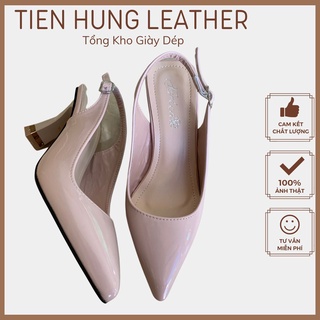 Giày nữ cao 7cm gót nhọn, sục cao gót quai sau Tiến Hùng TH4003
