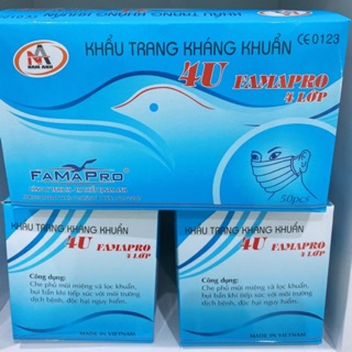 Khẩu trang y tế 4 lớp hộp 50c 4U famapro