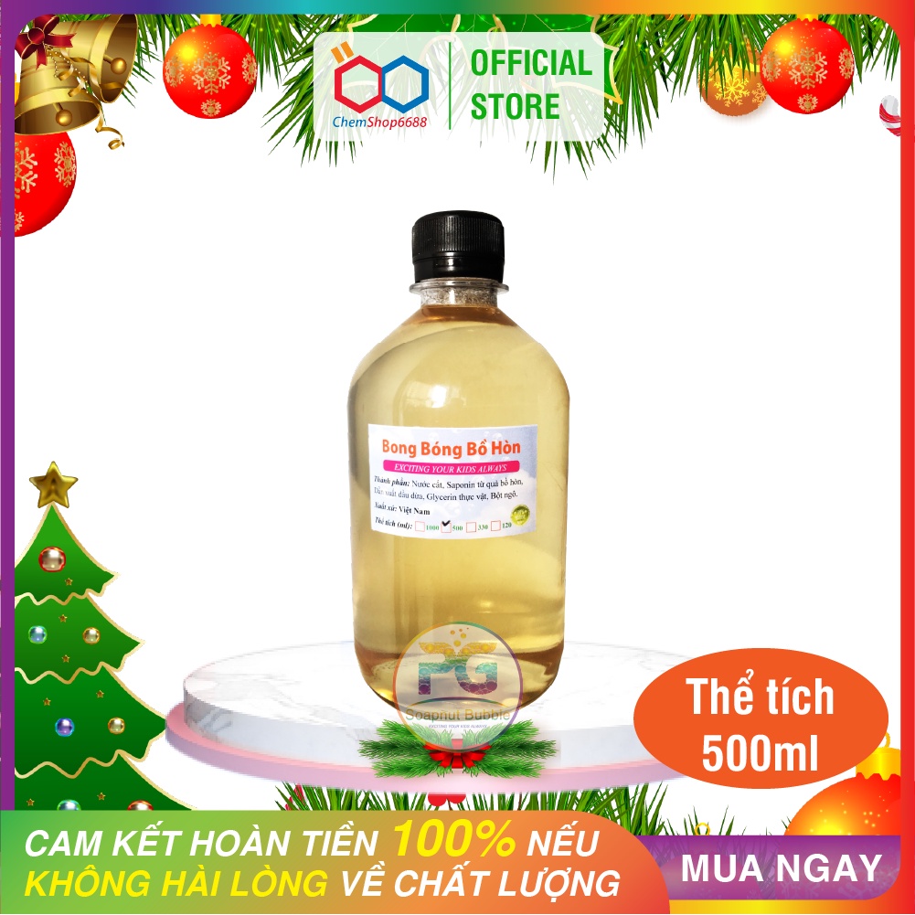 500ml Dung dịch thổi bong bóng xà phòng từ quả bồ hòn, MADE IN VN  (100% NATURAL bubble solution for kids)