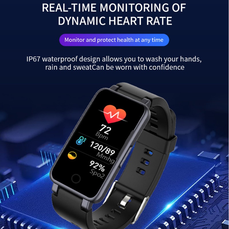 Đồng hồ thông minh chống nước IP67 màn hình cảm ứng 1.14 Inch 2021 cho Xiaomi Phone Huawei Vivo