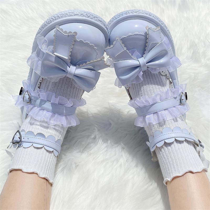 Giày Búp Bê Lolita Xanh Blue Đáng Yêu Ngọt Ngào