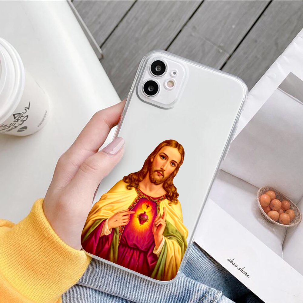 Ốp Điện Thoại Trong Suốt In Hình Chúa Jesus Cho iphone 6 / 6s 7 plus X XS XR XSMax 11pro 12 pro 13 promax