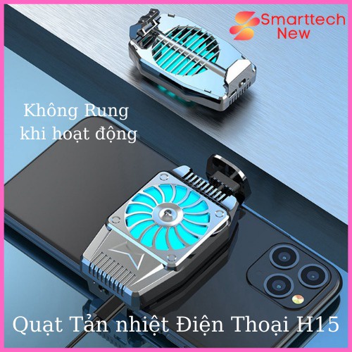 Quạt tản nhiệt cho điện thoại, Quạt tản nhiệt gaming siêu mát chạy êm H15 dùng cho mọi Game thủ