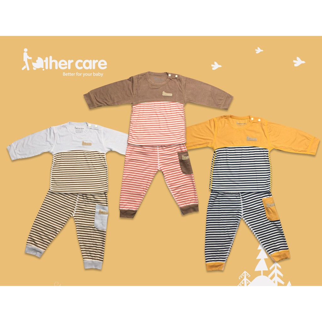 Bộ Quần áo FatherCare Cài vai DT - Kẻ phối túi FC810