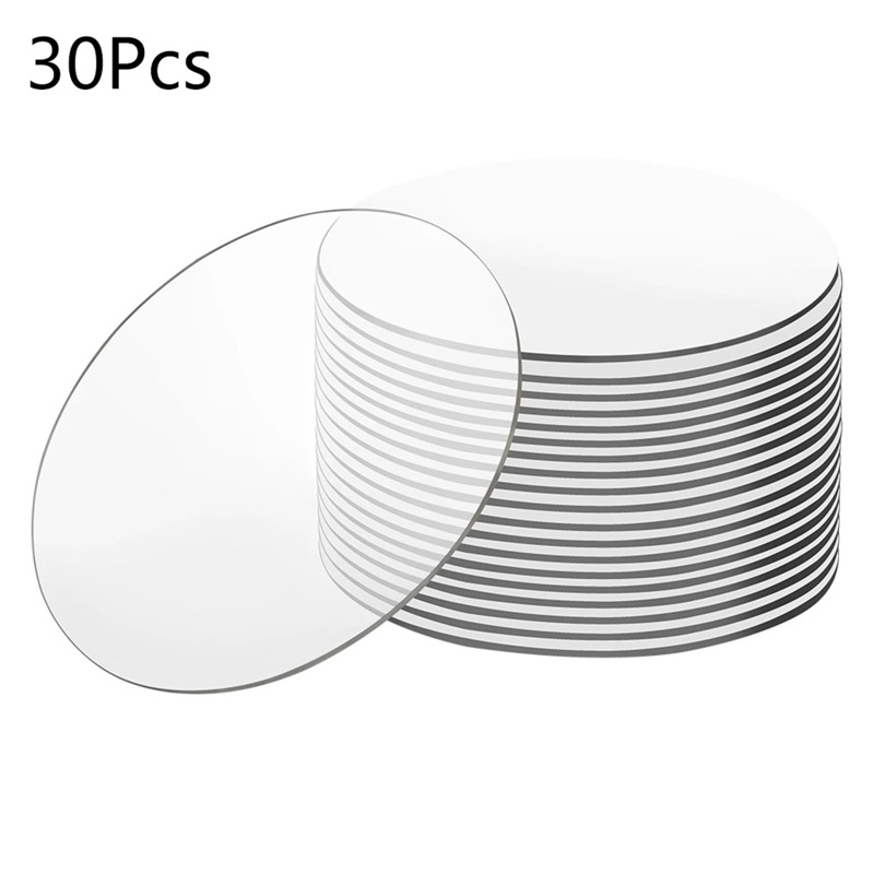 Set 30 Đĩa Tròn acrylic Trong Suốt Cắt Sẵn Dễ Dàng Cho Tiệc Cưới