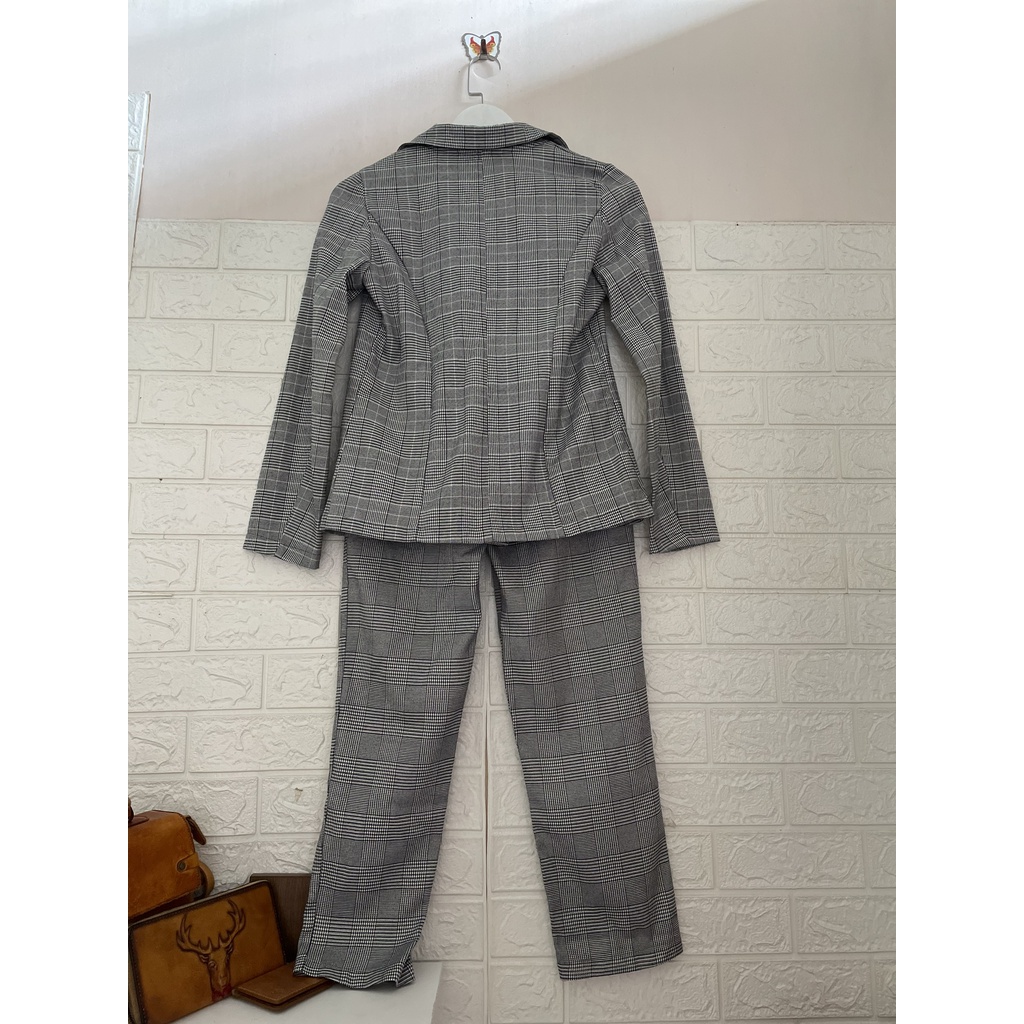 Set vest caro quần dài