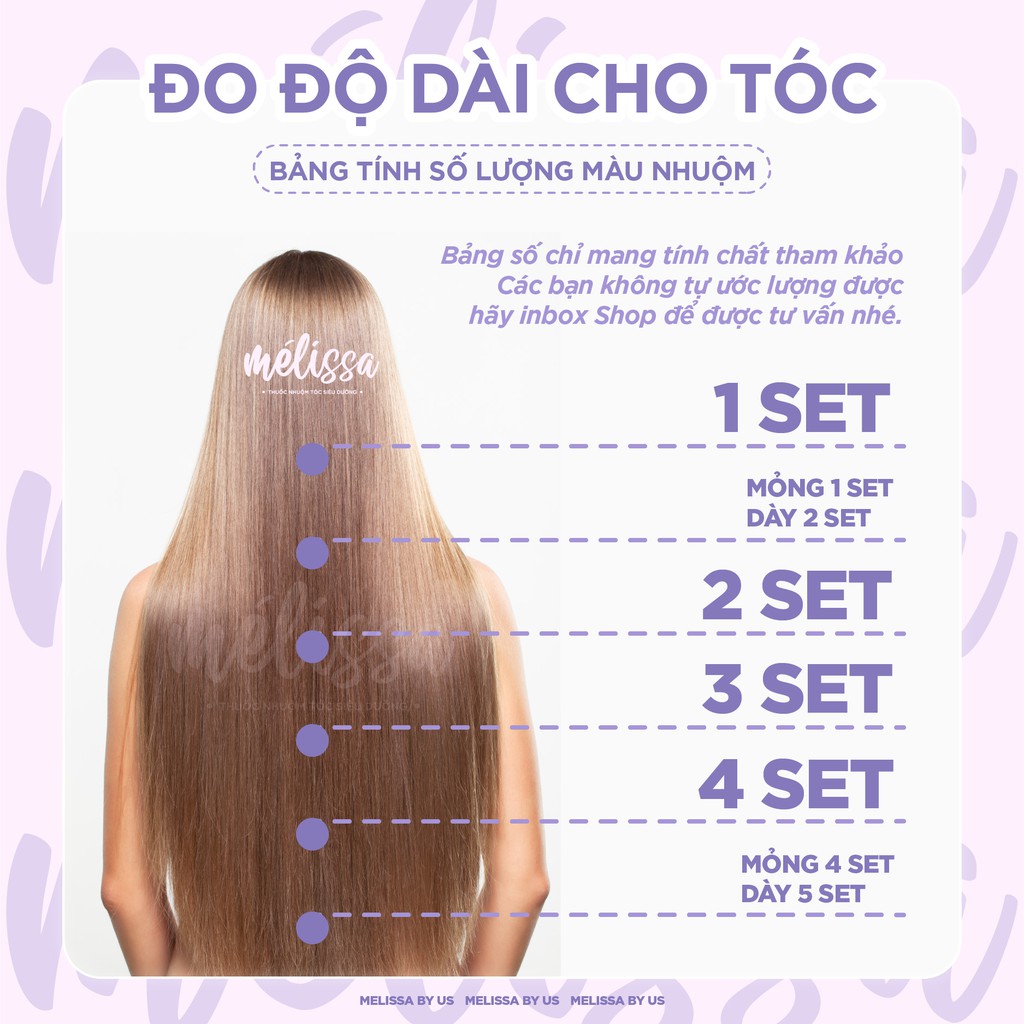 COMBO THUỐC NHUỘM TÓC MÉLISSA BY US CHO CHO KHÁCH