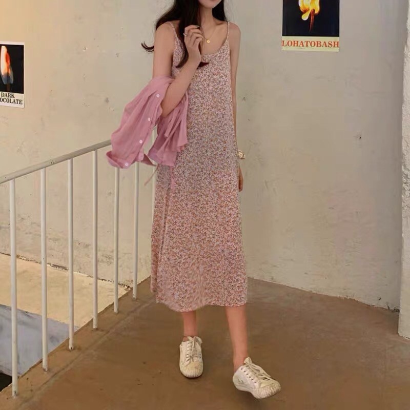 VÁY 2 DÂY HOA NHÍ