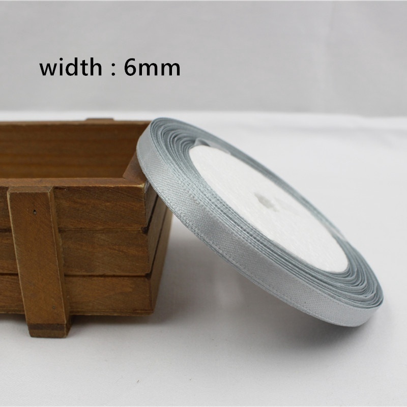 Set 3 Cuộn Dây Ruy Băng Lụa Satin 6mm X 25yard Dùng Trang Trí Tiệc Cưới