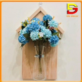 Bảng Gỗ Treo Tường Kèm Lọ Thuỷ Tinh Hoa Giả Trang Trí Độc Đáo DC-190