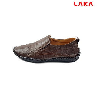 Giày Mọi Nam Công Sở Mũi Tròn Da Thật Dập Vân Cá Sấu 3D LAKA GLK173 Phong Cách Thời Trang Lịch Lãm