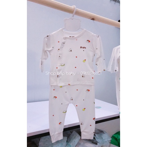 Bộ sơ sinh cài chéo JOYO chất vải sợi tre mềm mịn, họa tiết đáng yêu cho bé 0 đến 6 tháng tuổi