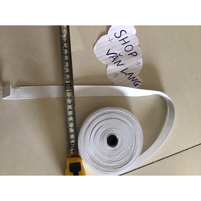 Dây chun màu trắng bản 2 cm - Giá bán theo mét