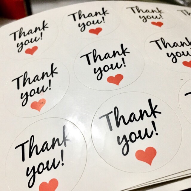 SỈ 2.5K Bìa 12 miếng dán sticker THANK YOU TK19 | BigBuy360 - bigbuy360.vn