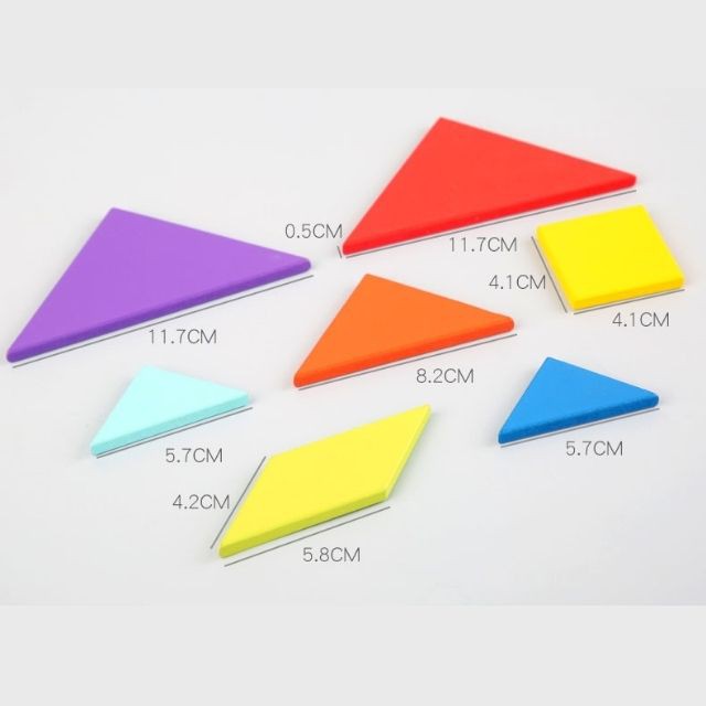 [Size 18x18cm] Đồ chơi xếp hình Tangram bằng gỗ phát triển trí tuệ cho bé