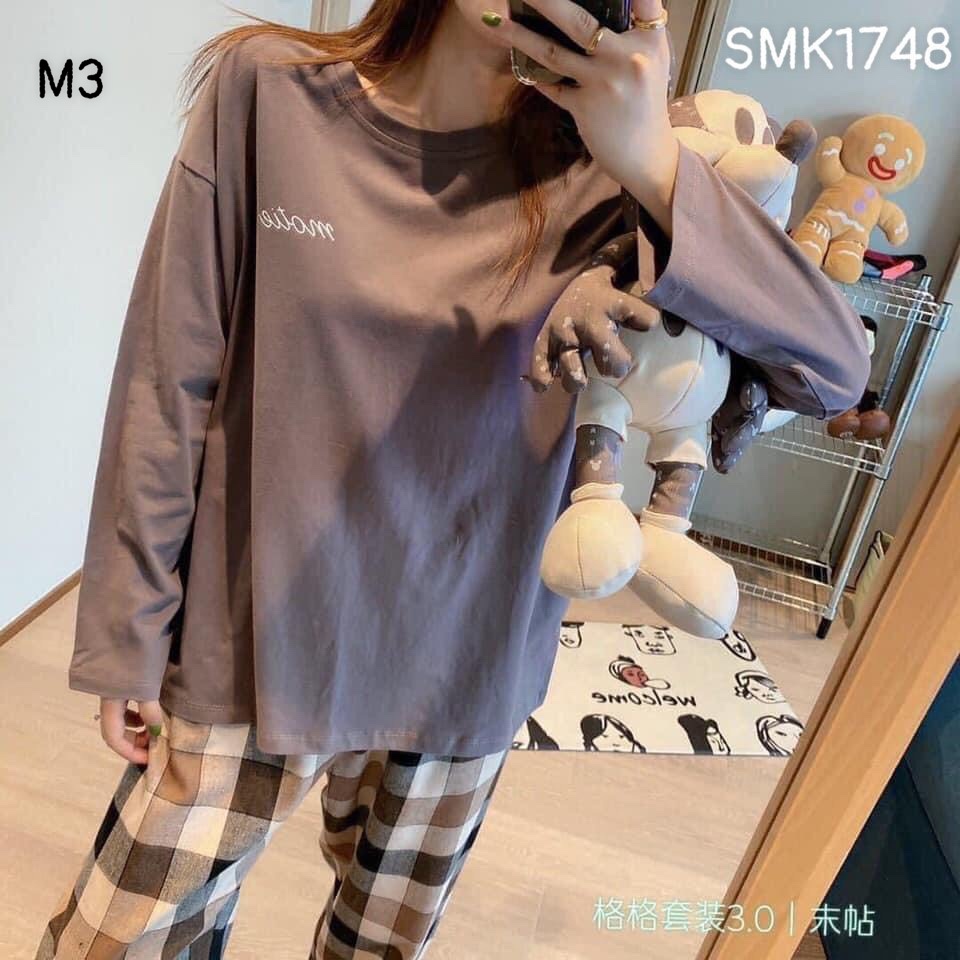 SMK1748- BỘ THUN SỮA MOTIE QUẦN KẺ