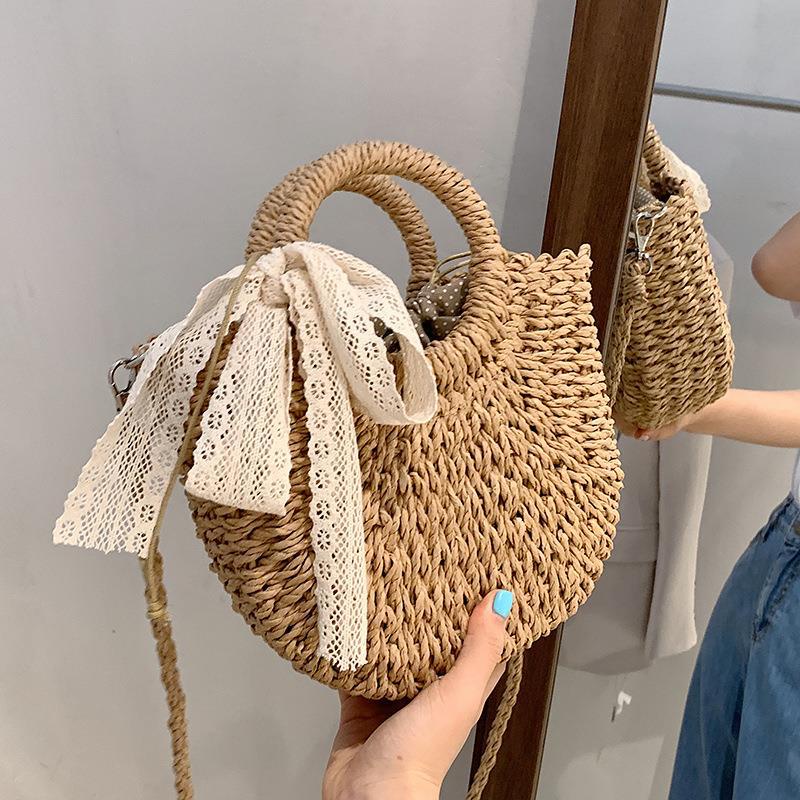 Túi Đeo Vai Bằng Vải Sợi Rơm Thời Trang Sành Điệu Cho Nữ