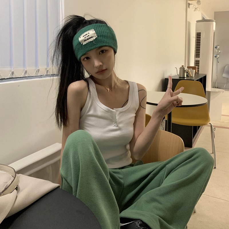 Áo croptop sát nách gài cúc Yinxx, áo ba lỗ nữ kiểu ôm borip cotton 100% CRT53