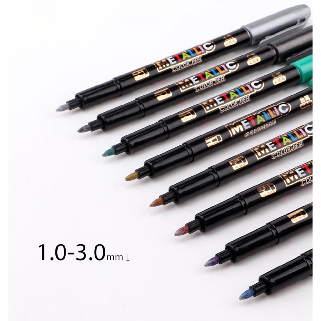 Set 8 cây bút đánh dấu màu ánh kim 8 màu dùng để vẽ hình DIY