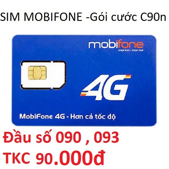 Sim số mobifone gói cước c90n tkc 90.000đ