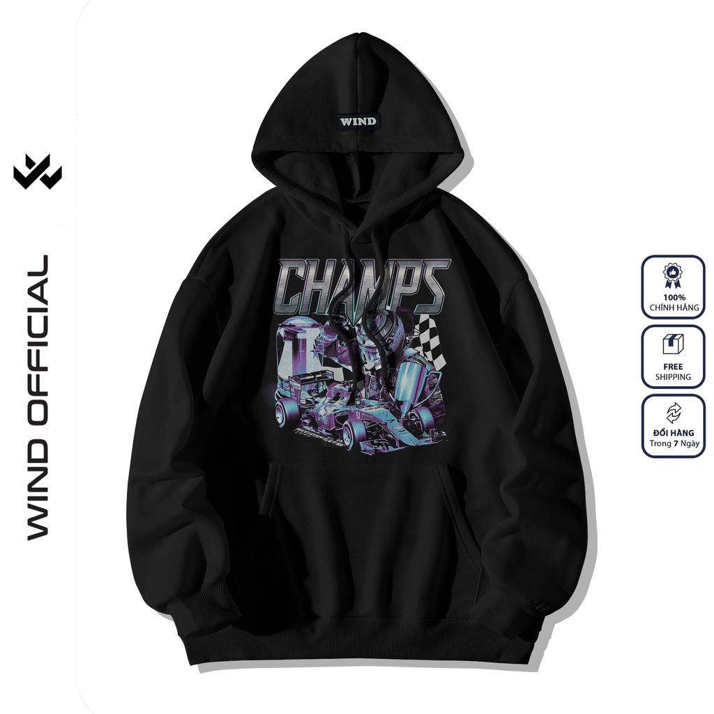 Áo hoodie unisex form rộng WIND bản Premium nỉ ngoại CHAMP nam nữ oversize ulzzang