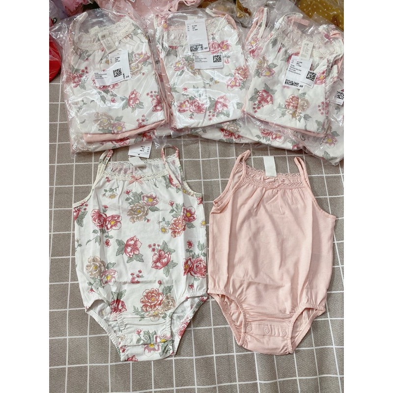 Set 2 bodysuit dây hoa mùa hè