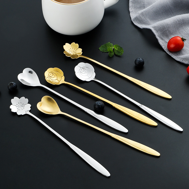 Muỗng khuấy đồ uống bằng thép không gỉ phong cách Nhật Bản đa năng tiện lợi