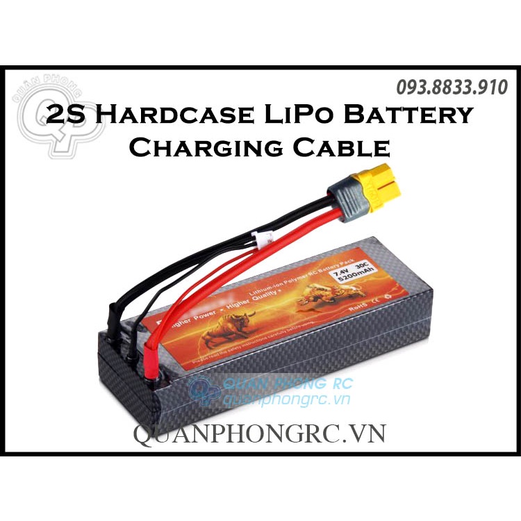 Cáp Sạc Pin 2S Hardcase Lipo Battery Charging Cable Banana 4mm Plugs