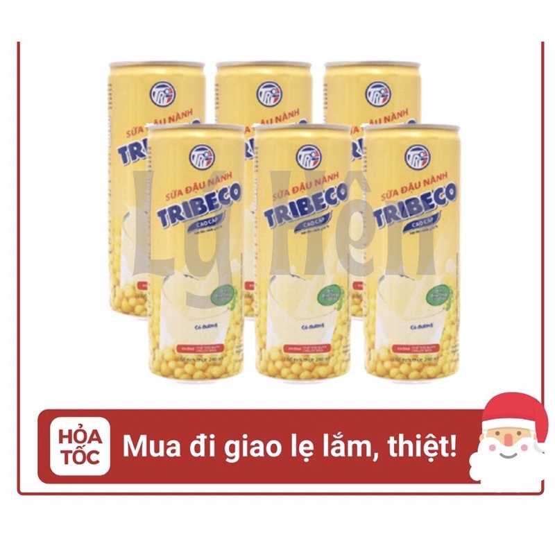 Lốc 6 lon Sữa đậu nành TRIBECO TRISOY 240ml DATE MỚI