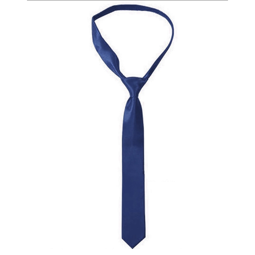 Cà vạt nam Nazingo bản nhỏ 5cm màu xanh than, dành cho học sinh và sinh viên
