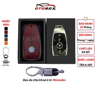 Bao da chìa khoá ô tô mercedes form to C200, C250, C300, GLC200, GLC250 bọc chìa khoá chống xước OTOBOX