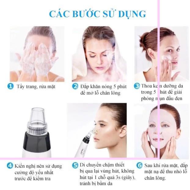 Máy Hút Mụn Đầu Đen Mini 5 Cấp Độ Lực Hút Và 3 Chế Độ Ánh Sáng Đèn Làm Đẹp Kèm Máy Rửa Mặt Và Massage Cho Da Nhạy Cảm | WebRaoVat - webraovat.net.vn