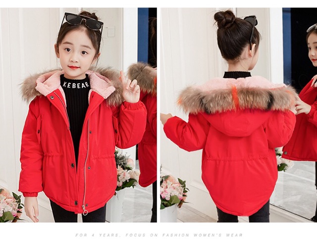 Áo Parka lót lông bé gáisẵn hàng giao ngay