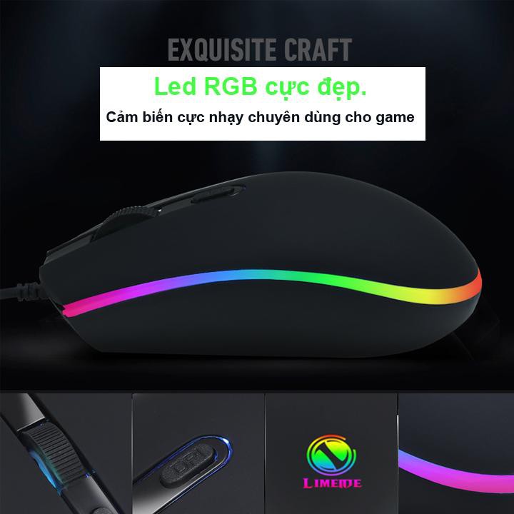 CHUỘT CHUYÊN GAME LIMEIDE 007 LED RGB CỰC ĐẸP ĐỔI MÀU LIÊN TỤC