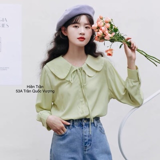 Áo sơ mi cổ xếp ( ảnh thật, có sẵn)