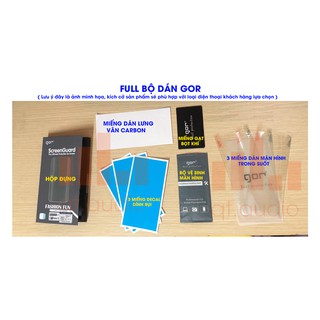 Bộ 4  miếng dán gor dành cho galaxy Note 8 ( 3 miếng dán màn hình và 1 dán lưng carbon)