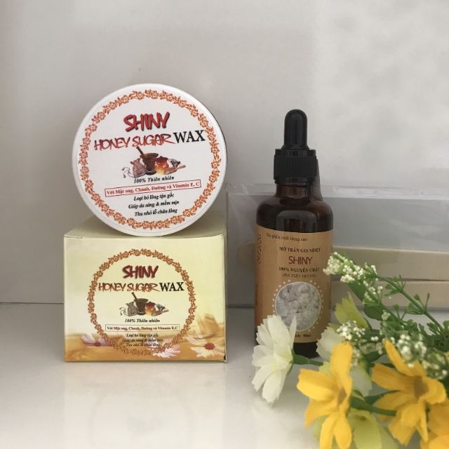 [TẶNG GIẤY WAX] Combo Wax Lông Mỡ Trăn Shiny Handmade 250gr Tẩy Lông Tay Chân Nách