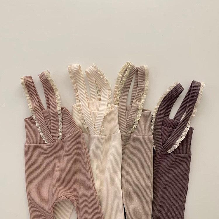 Set Quần Yếm Nơ Ren Cho Bé Gái Phong Cách Hàn Quốc - MICHI BABY CLOSET
