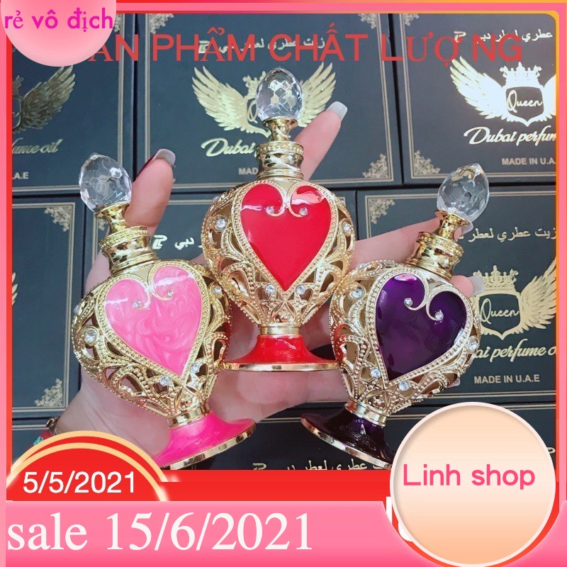 Dubai  Tinh dầu DuBai Mẫu Thiết Kế TIM BA MÀU HỒNG, ĐỎ, TÍM chính hãng 100%