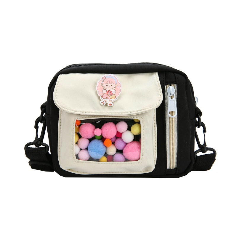 Túi Đeo Chéo Vai Hình Vuông Bằng Nylon Họa Tiết Hoạt Hình Có Thể Điều Chỉnh Kích Thước Cho Nữ