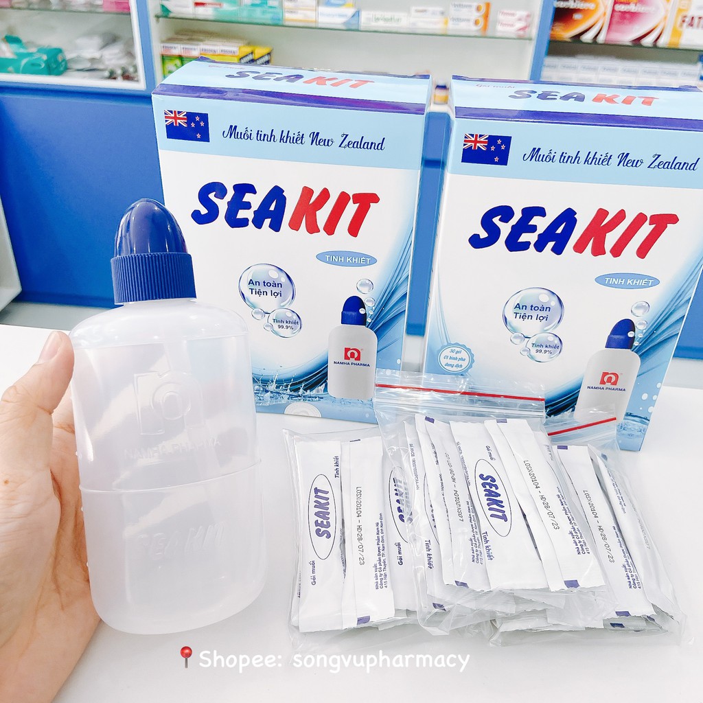 SEAKIT - Bình rửa mũi kèm 30 gói muối pha
