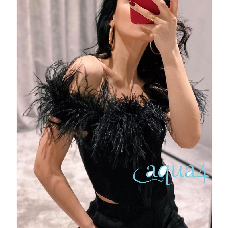 Áo Croptop Trễ Vai Dáng Ôm Thời Trang Mùa Hè Cho Nữ