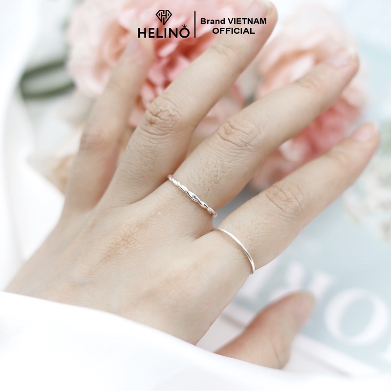 Nhẫn bạc trơn HELINO trơn tròn basic cá tính, đơn giản, thời trang phụ kiện N04