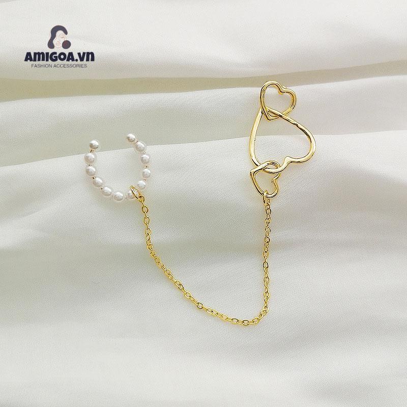 ✨✨Khuyên Kẹp Vành Tai Tua Rua Hình Trái Tim Thời Trang Cho Nữ